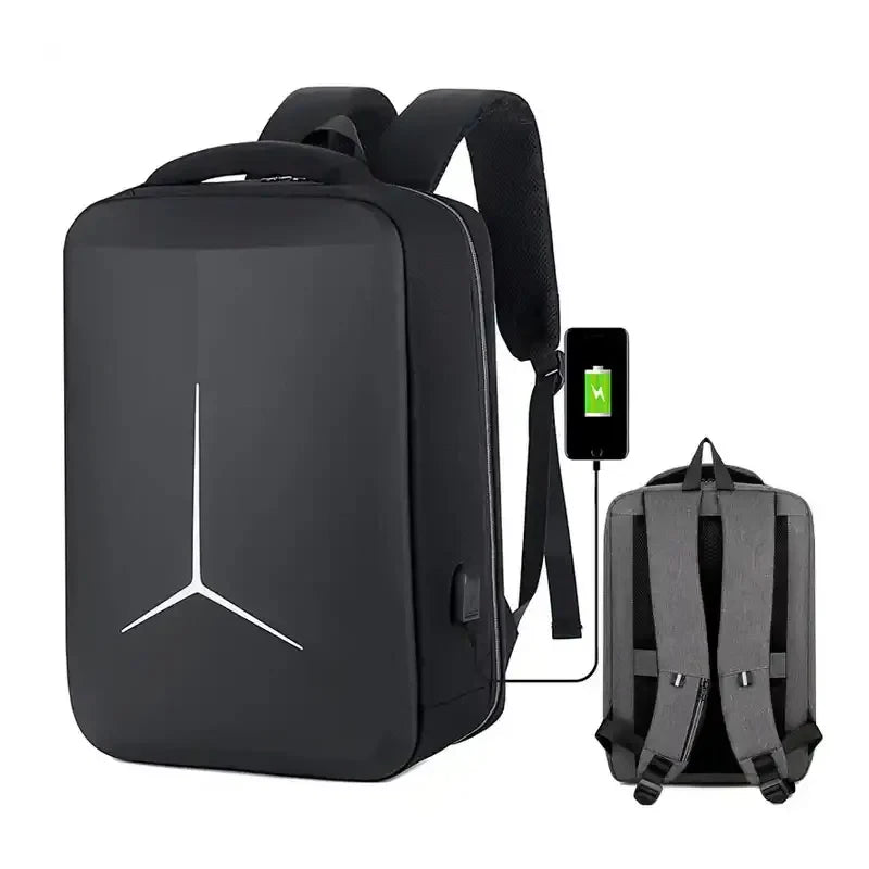 Anti-Theft USB Laptop Backpack – Waterproof Hard Shell EVA Design, Smart Travel & Motorcycle Business Backpack for Men