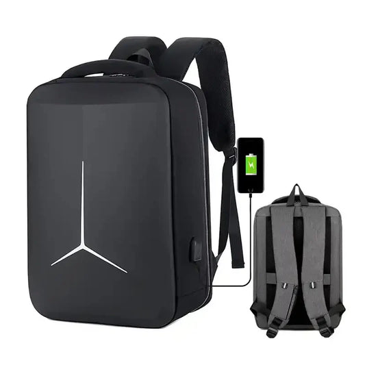 Anti-Theft USB Laptop Backpack – Waterproof Hard Shell EVA Design, Smart Travel & Motorcycle Business Backpack for Men